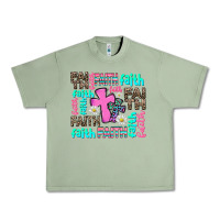 Oil Green faith with cross Urban Heavy Tee - AdoDesignShop