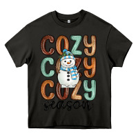Asphalt cozy season snowman Heavy Core Tee - MaliasSmallBusiness