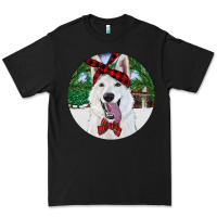 Black Christmas White Shepherd With Cowhide Premium Tee - RanaPortraitStore