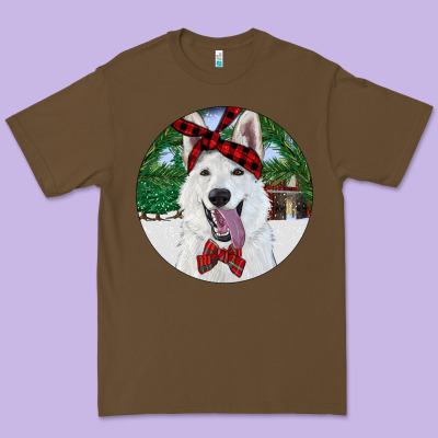 Premium Tee Christmas White Shepherd With Cowhide