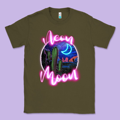 Neon Moon Classic Tee Designed By Jahusdesignshop