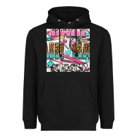 Black leopard and cowhide hair and curling iron with hearts and flowers seam Heavyweight Hoodie - BundleAndBundleShop