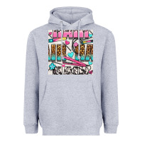 Heather Grey leopard and cowhide hair and curling iron with hearts and flowers seam Heavyweight Hoodie - BundleAndBundleShop
