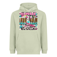 Leopard And Cowhide Hair And Curling Iron With Hearts And Flowers Seam Heavyweight Hoodie | Teevron