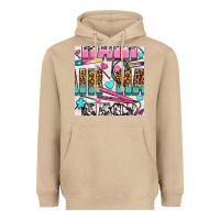 Mushroom leopard and cowhide hair and curling iron with hearts and flowers seam Heavyweight Hoodie - BundleAndBundleShop