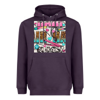 Plum leopard and cowhide hair and curling iron with hearts and flowers seam Heavyweight Hoodie - BundleAndBundleShop