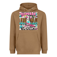 Toasted Coconut leopard and cowhide hair and curling iron with hearts and flowers seam Heavyweight Hoodie - BundleAndBundleShop