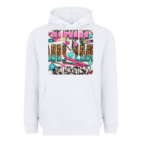 White leopard and cowhide hair and curling iron with hearts and flowers seam Heavyweight Hoodie - BundleAndBundleShop