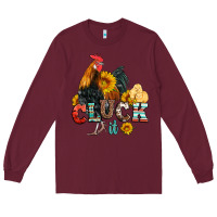 Burgundy cluck it coop animals hen and chick aztec serape leopard Long Sleeve Tee - Artiststas