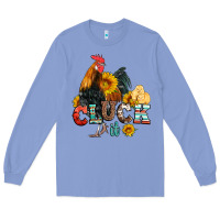 Colony Blue cluck it coop animals hen and chick aztec serape leopard Long Sleeve Tee - Artiststas