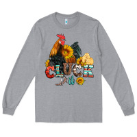 Heather Grey cluck it coop animals hen and chick aztec serape leopard Long Sleeve Tee - Artiststas