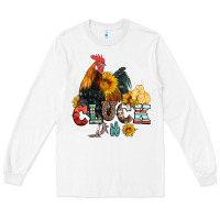 White cluck it coop animals hen and chick aztec serape leopard Long Sleeve Tee - Artiststas