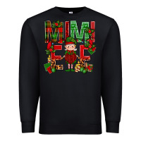 Black Mimi Elf with Knitting Christmas Premium Sweatshirt - BundleAndBundleShop