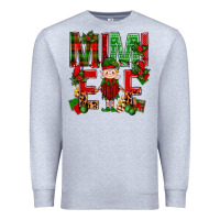 Heather Grey Mimi Elf with Knitting Christmas Premium Sweatshirt - BundleAndBundleShop
