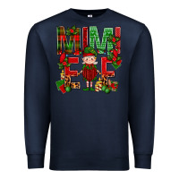 Navy Mimi Elf with Knitting Christmas Premium Sweatshirt - BundleAndBundleShop