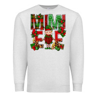 Oatmeal Heather Mimi Elf with Knitting Christmas Premium Sweatshirt - BundleAndBundleShop
