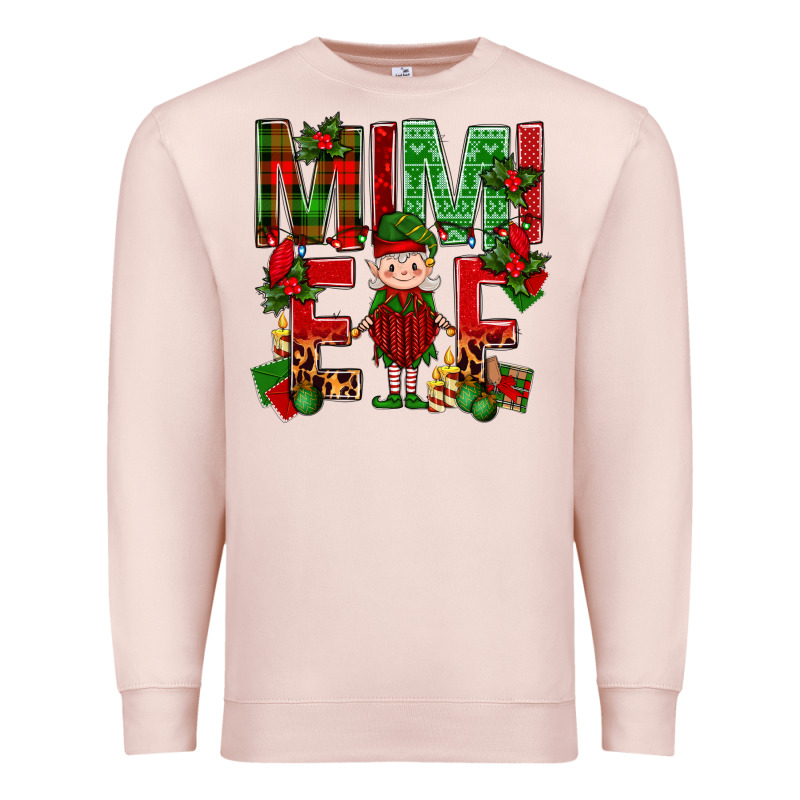 Mimi Elf With Knitting Christmas Premium Sweatshirt by BundleAndBundleShop | Teevron
