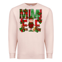 Pale Pink Mimi Elf with Knitting Christmas Premium Sweatshirt - BundleAndBundleShop
