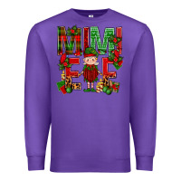 Purple Mimi Elf with Knitting Christmas Premium Sweatshirt - BundleAndBundleShop