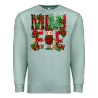 Seafoam Mimi Elf with Knitting Christmas Premium Sweatshirt - BundleAndBundleShop