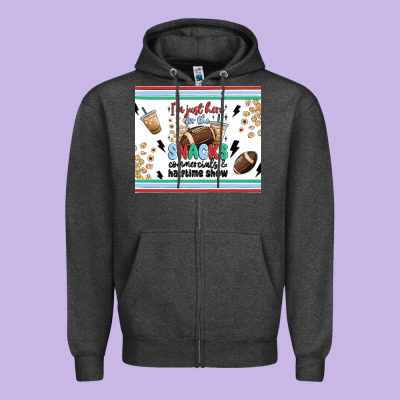 I'm Just Here For The Snacks Zipper Hoodie Designed By Maliassmallbusiness