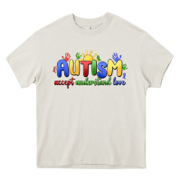Cream autism accept understand love Heavy Core Tee - MaliasSmallBusiness
