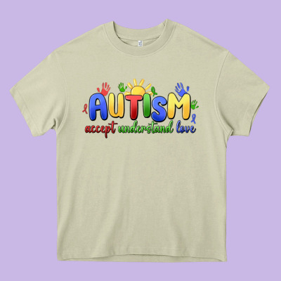 Autism Accept Understand Love Heavy Core Tee Designed By Maliassmallbusiness