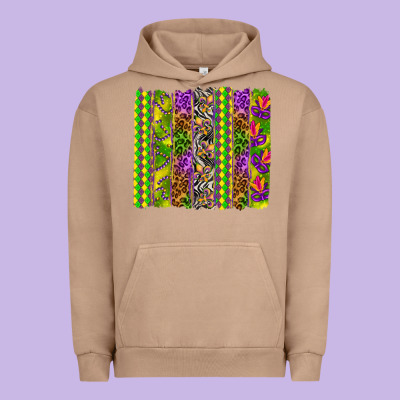 Mardi Gras Brushstroke Urban Hoodie Designed By Howdyjamesfarm