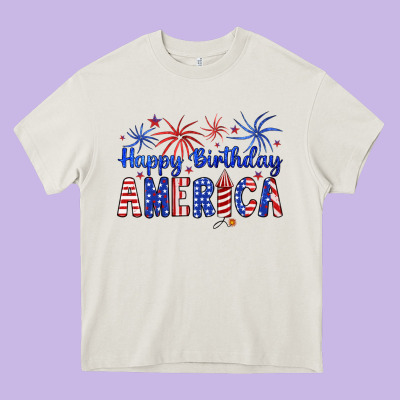 Happy Birthday America Heavy Core Tee Designed By Artiststas