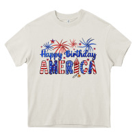 Cream happy birthday america Heavy Core Tee - Artiststas