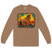 Toasted Coconut can't be tamed horse with sunflowers turquoise gemstone western sunset Long Sleeve Tee - Artiststas