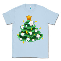 Dusty Blue Christmas tree with teeth Classic Tee - AdoDesignShop
