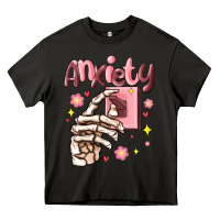 Asphalt anxiety skeleton hand Heavy Core Tee - MaliasSmallBusiness