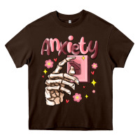 Anxiety Skeleton Hand Heavy Core Tee | Teevron