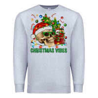 Heather Grey Christmas Vibes Premium Sweatshirt - BundleAndBundleShop