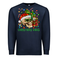 Navy Christmas Vibes Premium Sweatshirt - BundleAndBundleShop