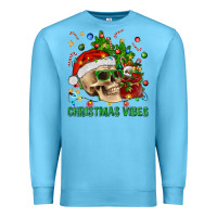 Ocean Blue Christmas Vibes Premium Sweatshirt - BundleAndBundleShop