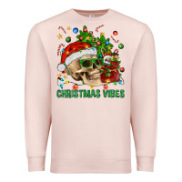 Pale Pink Christmas Vibes Premium Sweatshirt - BundleAndBundleShop