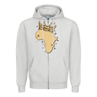 Dove Grey africa with crown Zipper Hoodie - MaliasSmallBusiness
