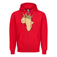 Red africa with crown Zipper Hoodie - MaliasSmallBusiness