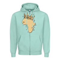 Seafoam africa with crown Zipper Hoodie - MaliasSmallBusiness