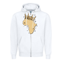 White africa with crown Zipper Hoodie - MaliasSmallBusiness