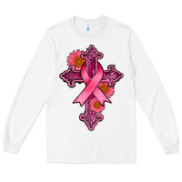 White breast cancer cross Long Sleeve Tee - AdoDesignShop