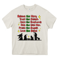 Cream jesus and family belive like mary Heavy Core Tee - MaliasSmallBusiness