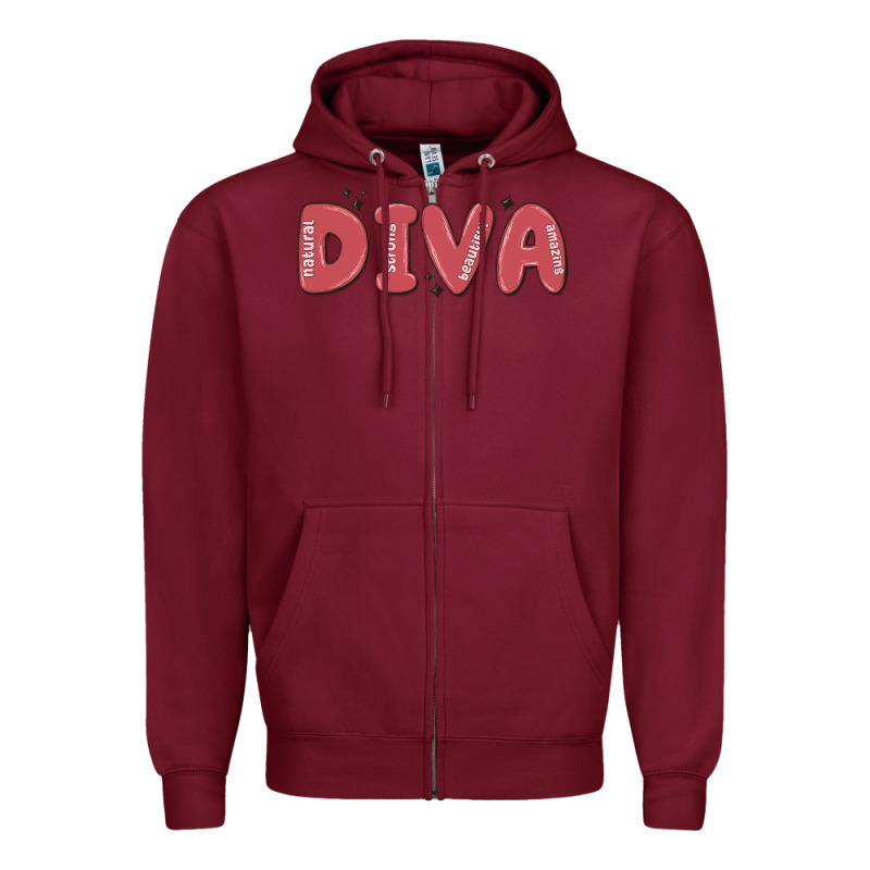 Diva Zipper Hoodie by MaliasSmallBusiness | Teevron