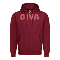 Burgundy diva Zipper Hoodie - MaliasSmallBusiness