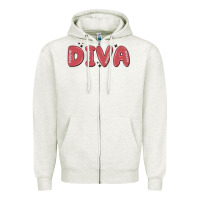 Oatmeal Heather diva Zipper Hoodie - MaliasSmallBusiness
