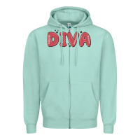 Seafoam diva Zipper Hoodie - MaliasSmallBusiness