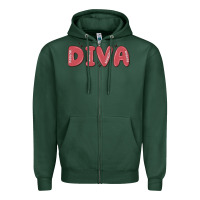 Sports Green diva Zipper Hoodie - MaliasSmallBusiness
