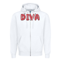 White diva Zipper Hoodie - MaliasSmallBusiness